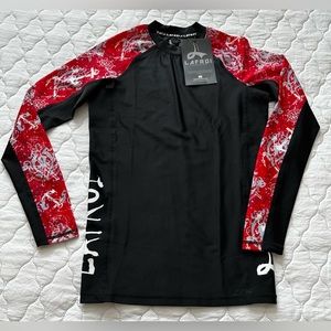 LAFROI Men’s Long Sleeve Rash Guard (Red/Black) - Size S/M